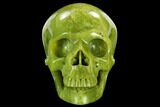 Realistic, Polished Jade (Nephrite) Skull #127586-1